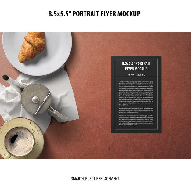 5.5X8.5'' Portrait Flyer Mockup Psd