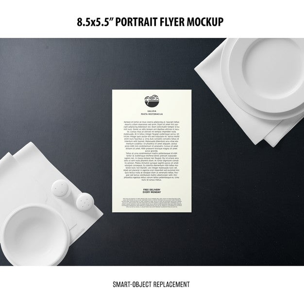 5.5X8.5'' Portrait Flyer Mockup Psd