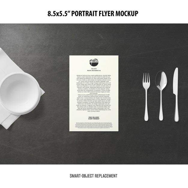5.5X8.5'' Portrait Flyer Mockup Psd