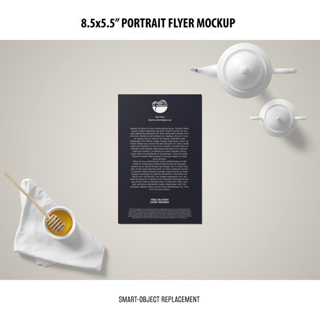 5.5X8.5'' Portrait Flyer Mockup Psd