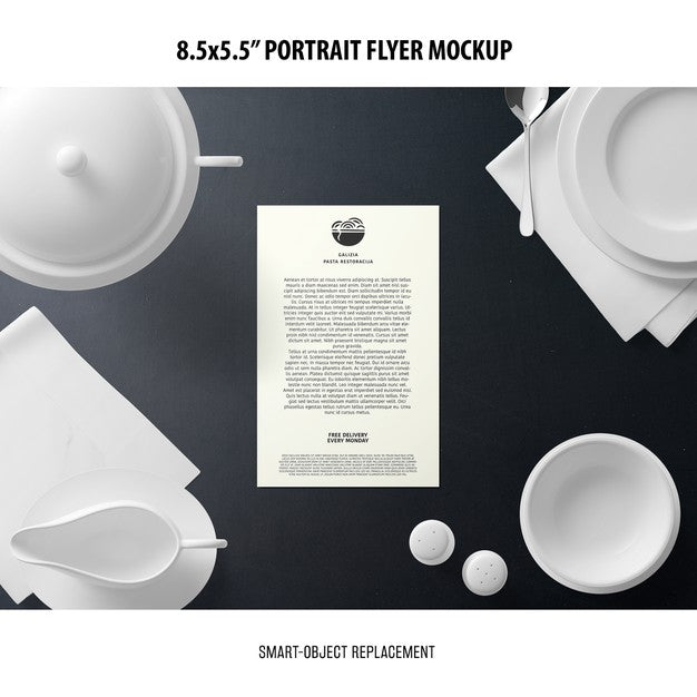 5.5X8.5'' Portrait Flyer Mockup Psd