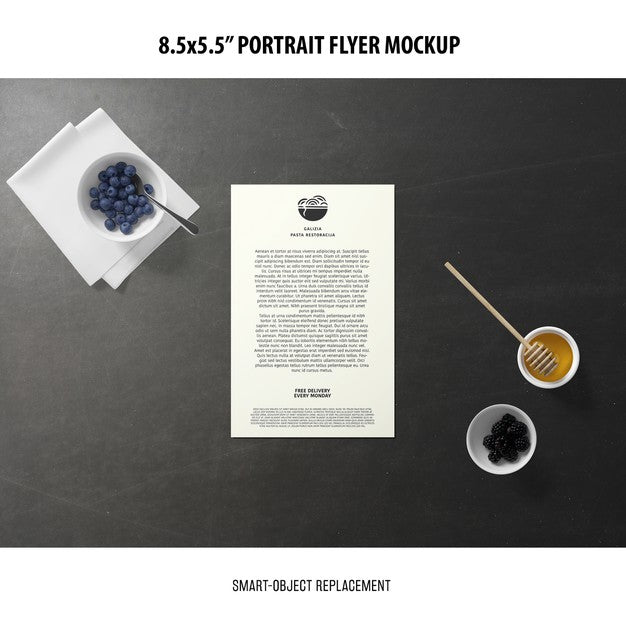 5.5X8.5'' Portrait Flyer Mockup Psd