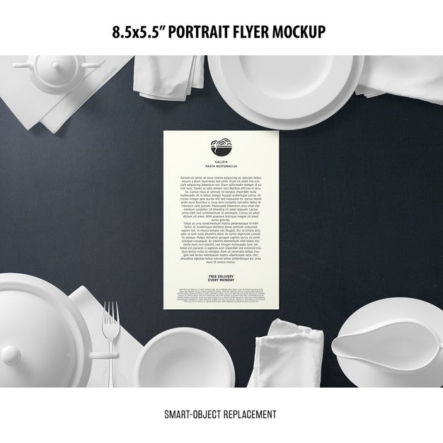 5.5X8.5'' Portrait Flyer Mockup Psd
