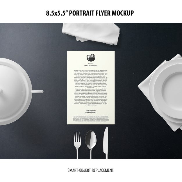 5.5X8.5'' Portrait Flyer Mockup Psd