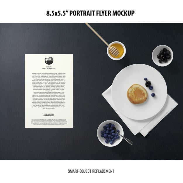 5.5X8.5'' Portrait Flyer Mockup Psd