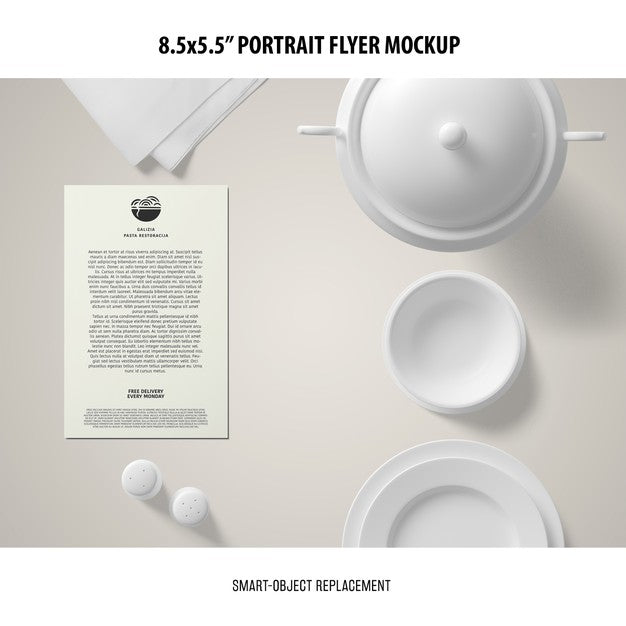 5.5X8.5'' Portrait Flyer Mockup Psd