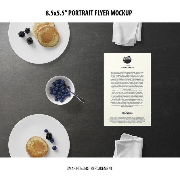 5.5X8.5'' Portrait Flyer Mockup Psd