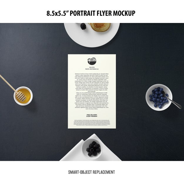 5.5X8.5'' Portrait Flyer Mockup Psd