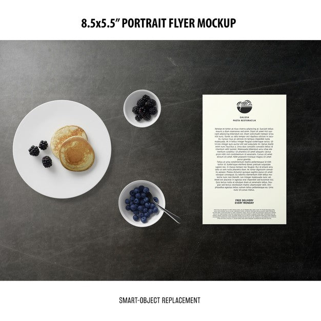 5.5X8.5'' Portrait Flyer Mockup Psd