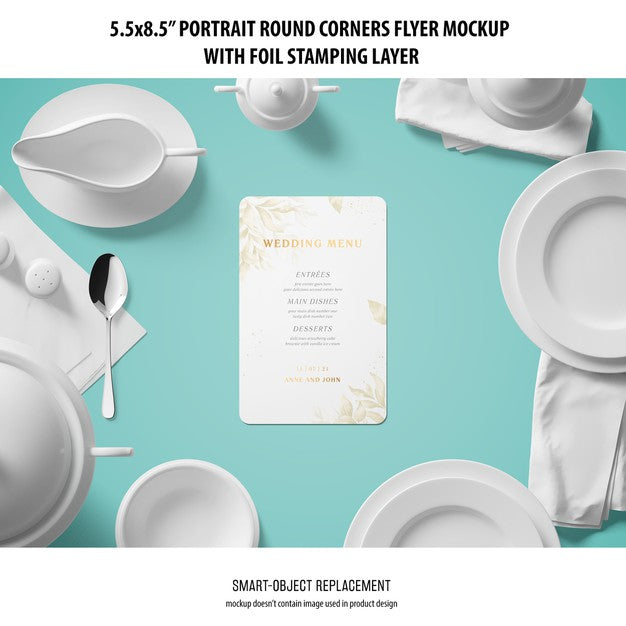 5.5X8.5'' Portrait Flyer Mockup Psd