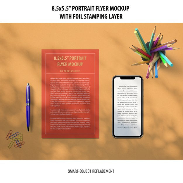 5.5X8.5'' Portrait Flyer Mockup Psd