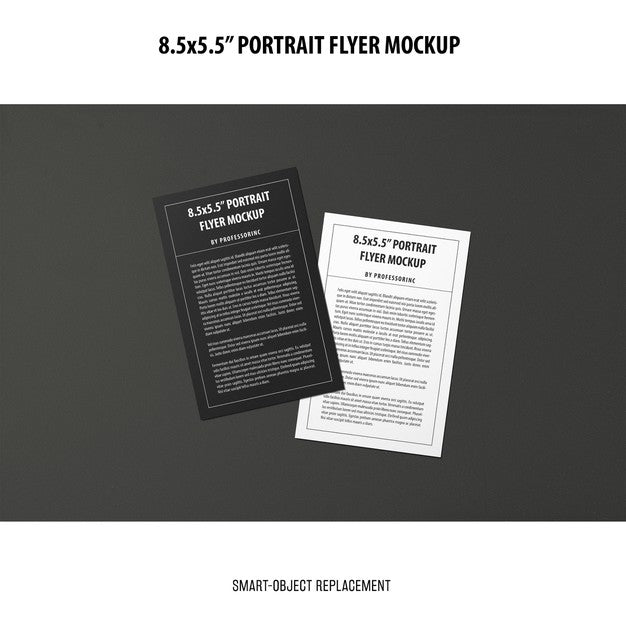 5.5X8.5'' Portrait Flyer Mockup Psd