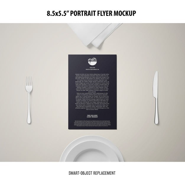 5.5X8.5'' Portrait Flyer Mockup Psd