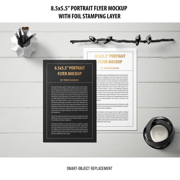 5.5X8.5'' Portrait Flyer Mockup Psd