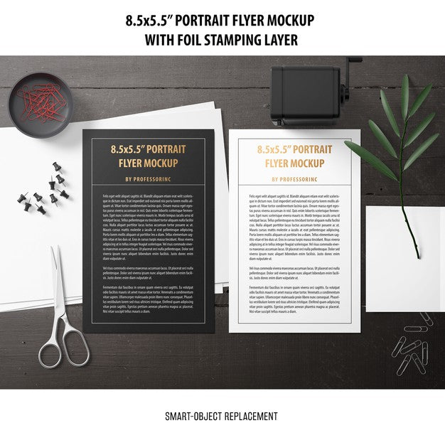 5.5X8.5'' Portrait Flyer Mockup Psd