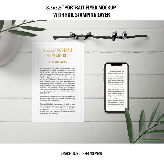 5.5X8.5'' Portrait Flyer Mockup Psd
