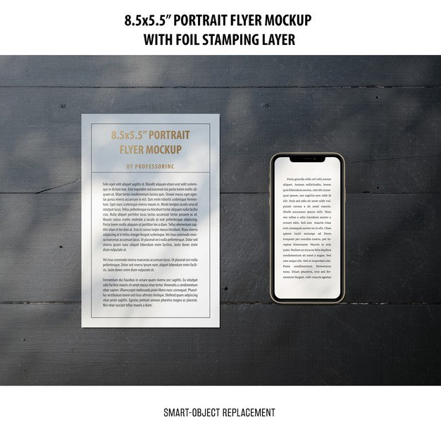 5.5X8.5'' Portrait Flyer Mockup Psd