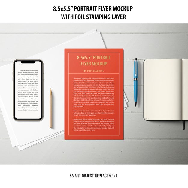 5.5X8.5'' Portrait Flyer Mockup Psd
