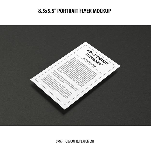 5.5X8.5'' Portrait Flyer Mockup Psd