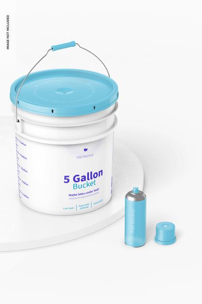5 Gallon Bucket Mockup Psd