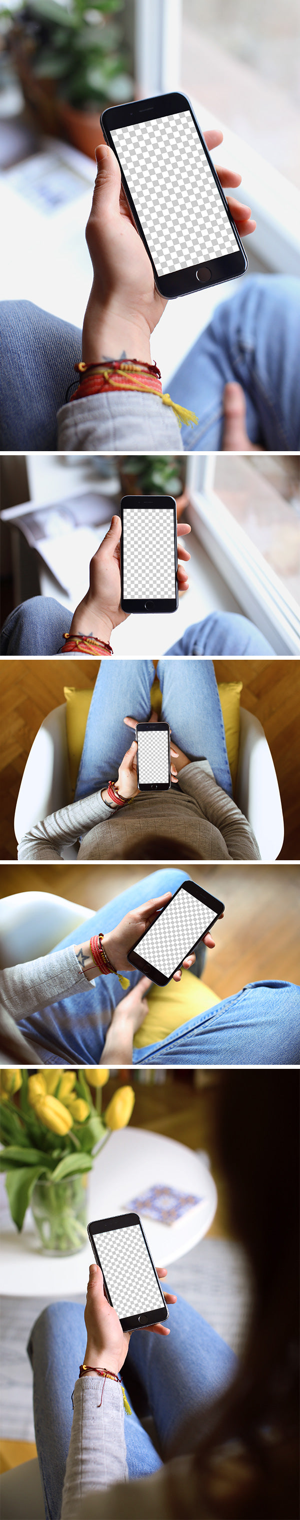 Set of 5 iPhone 6 In Hand MockUps