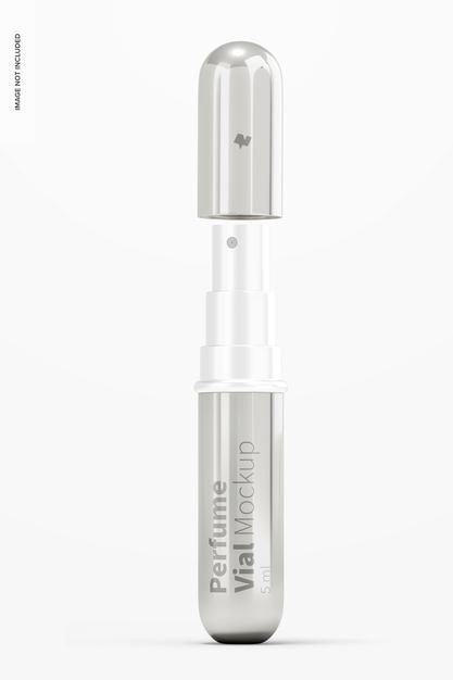 5 Ml Perfume Vial Mockup, Opened Psd
