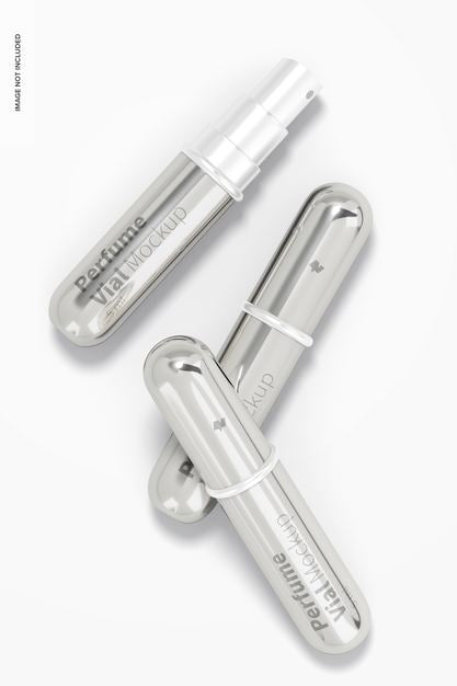 5 Ml Perfume Vials Mockup, Top View Psd