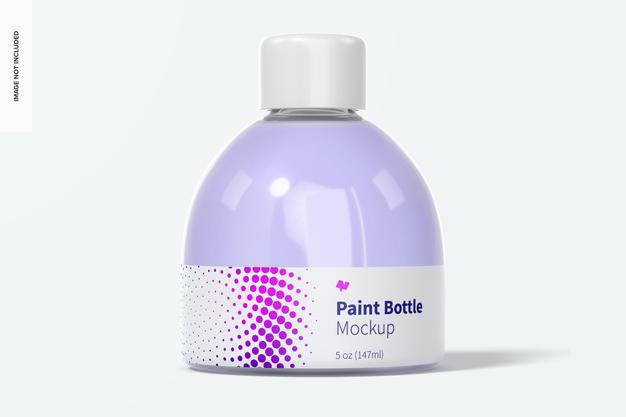 5 Oz Paint Bottle Mockup, Front View Psd