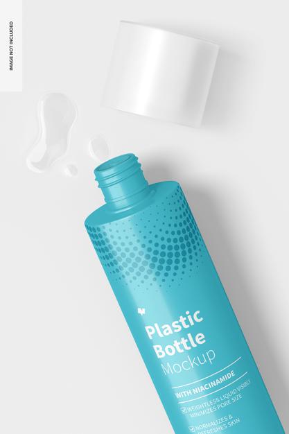 5 Oz Plastic Bottle Mockup, Opened Psd