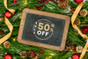 50% Christmas Sale Sign Mockup Psd