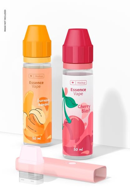 50 Ml Bottles For Electronic Vaper Mockup 02 Psd