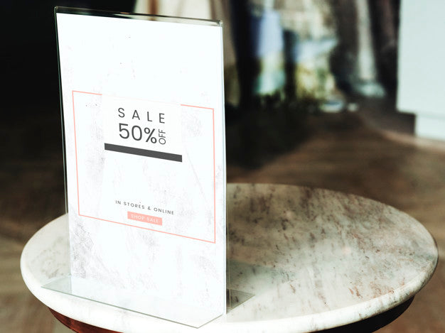 50% Off Sale Poster Frame In A Shop Psd