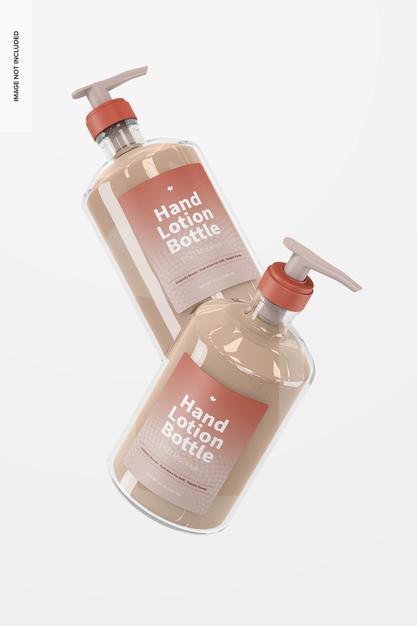 500 Ml Hand Lotion Bottle Mockup, Falling Psd