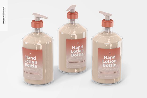 500 Ml Hand Lotion Bottles Mockup Psd