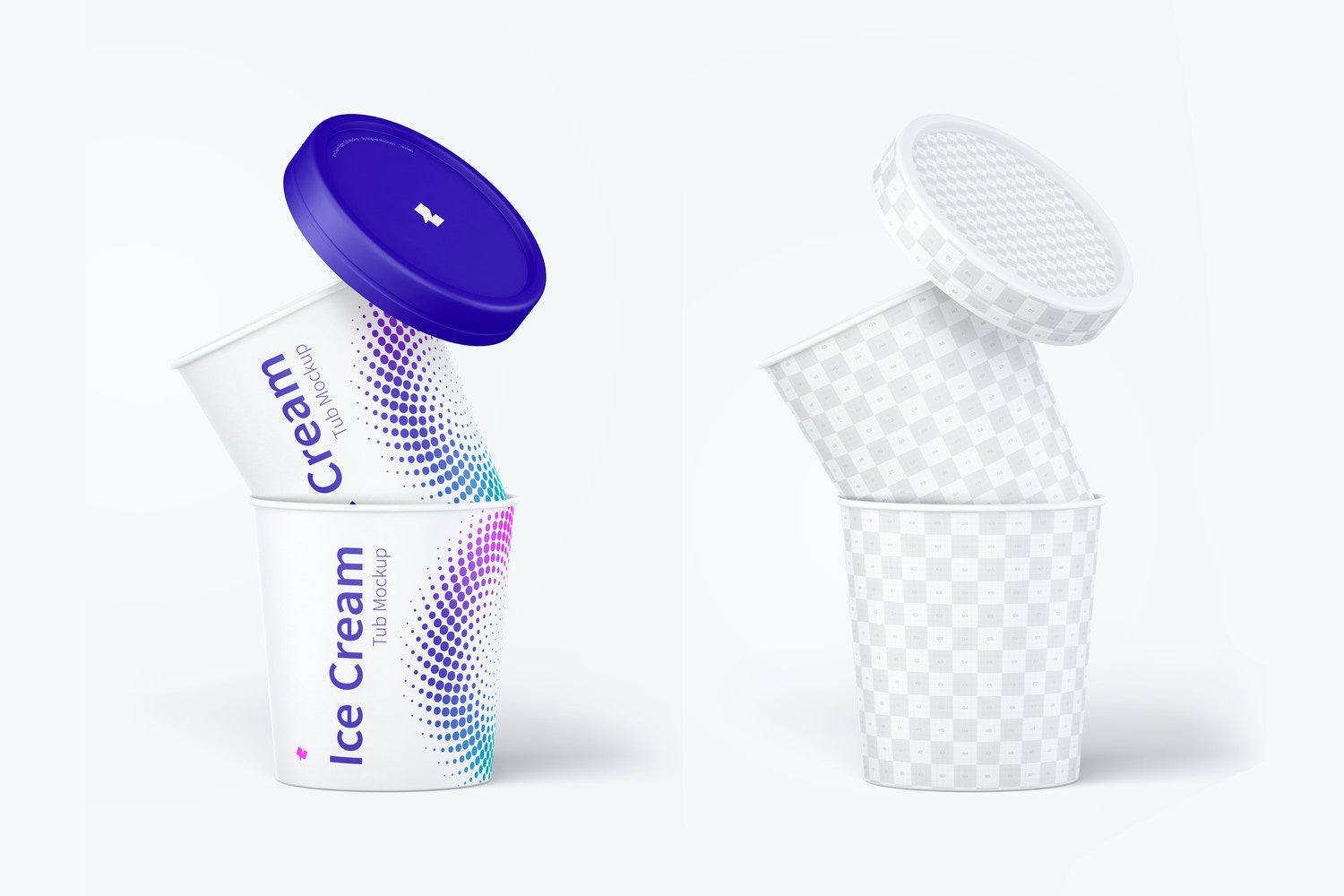 500Ml Ice Cream Paper Tub Mockup