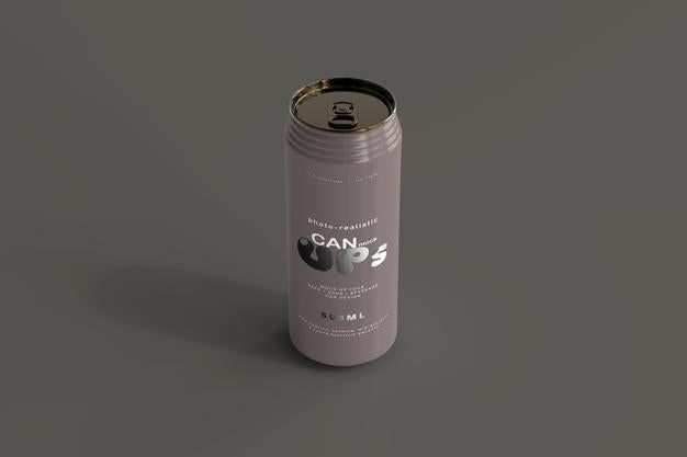 500Ml Sleek Soda Can Mockup Psd