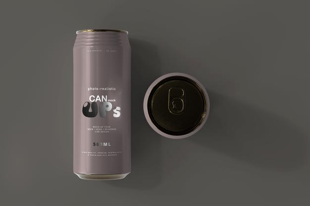 500Ml Sleek Soda Can Mockup Psd