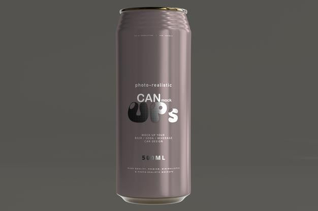 500Ml Sleek Soda Can Mockup Psd