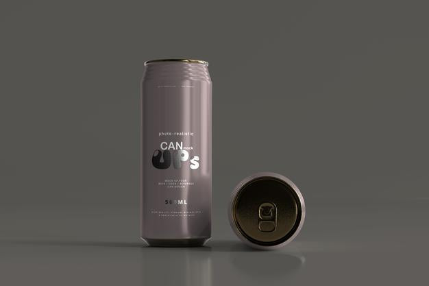500Ml Sleek Soda Can Mockup Psd