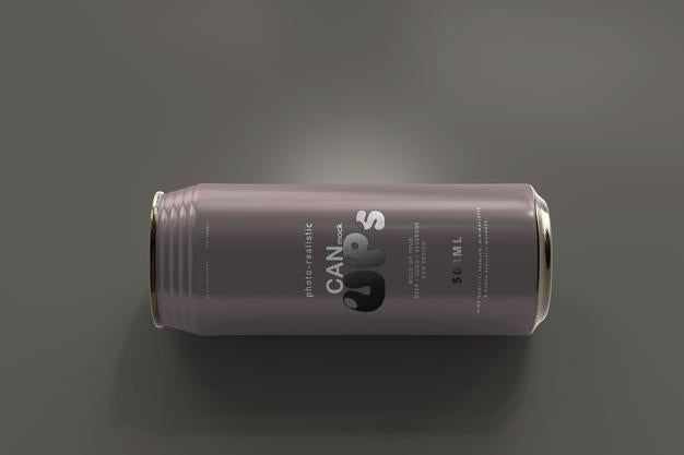 500Ml Sleek Soda Can Mockup Psd