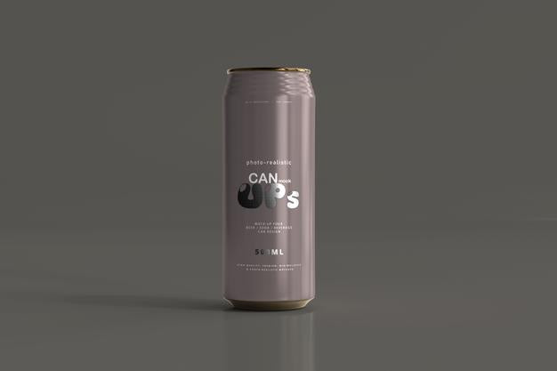 500Ml Sleek Soda Can Mockup Psd