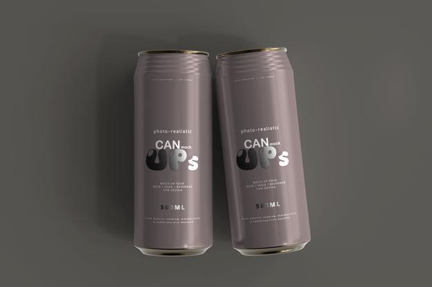500Ml Sleek Soda Can Mockup Psd