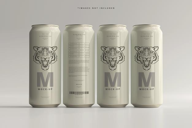 500Ml Sleek Soda Or Beer Can Mockup Psd