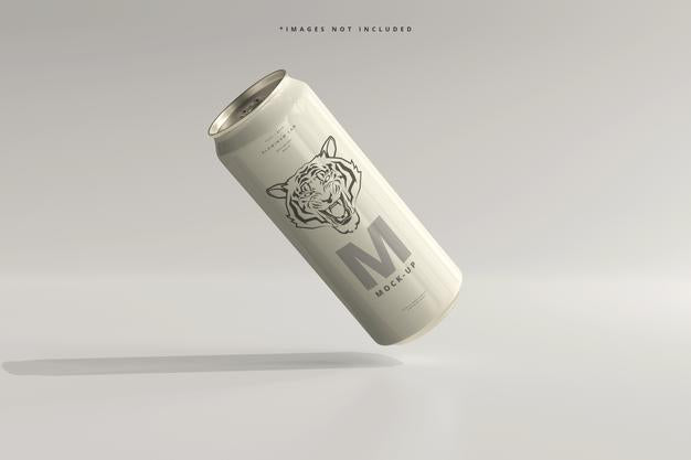 500Ml Sleek Soda Or Beer Can Mockup Psd