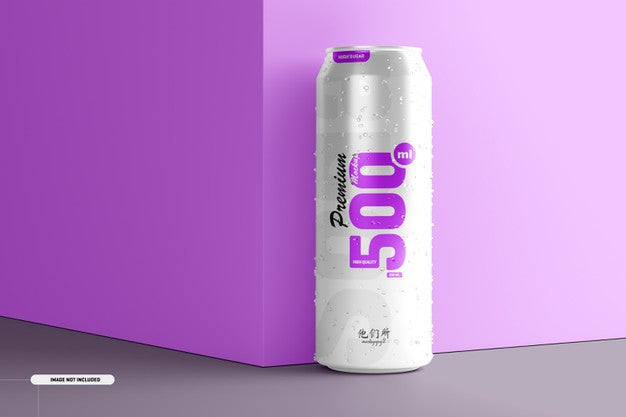 500Ml Soda Can Mockup Psd