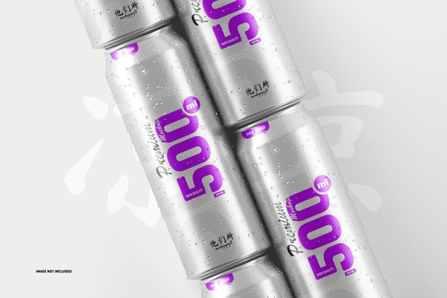 500Ml Soda Cans Mockup Psd