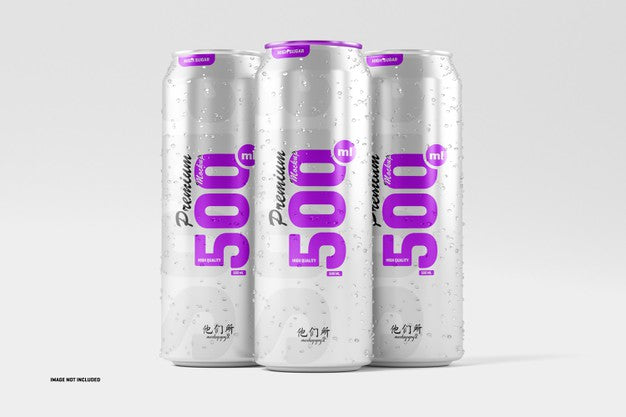 500Ml Soda Cans Mockup Psd