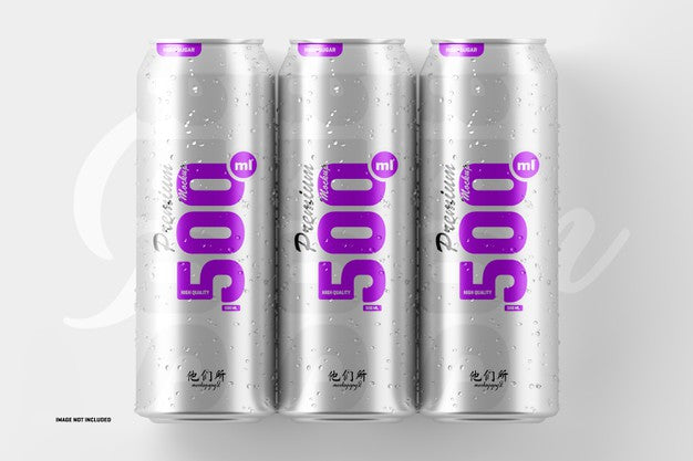 500Ml Soda Cans Mockup Psd