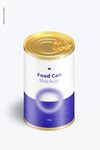 580G Food Can Mockup, Isometric View Psd