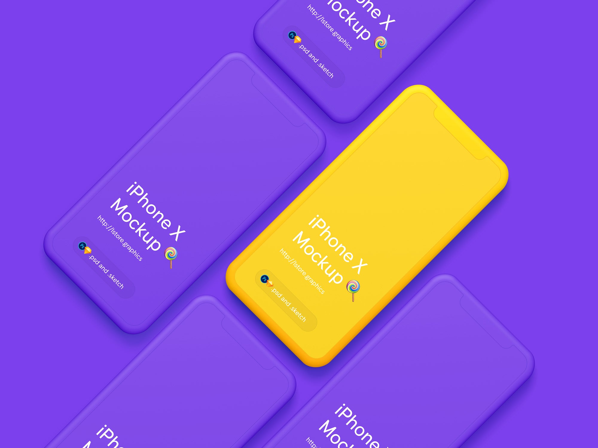 Simple iPhone X PSD Mockups